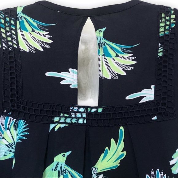 Crown & Ivy Boho Long Sleeve Tropical Bird Dress - Picture 7 of 10